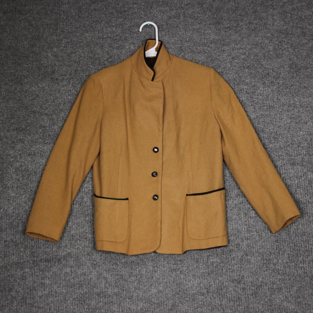 Vintage B Altman & Co Beige Wool Blend Blazer Jacket Women S Petite 12/9